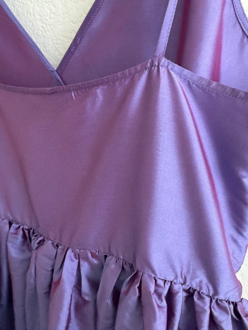 Anthropologie Bloni Tiered Shine Dress Purple Taffeta Party Dress Size XL - Picture 14 of 15